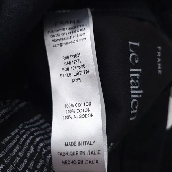 Frame Le Italien True Straight Black Noir Jeans Womens Size 25 - Picture 10 of 11